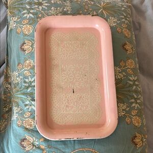 Vintage Pink Floral Tray